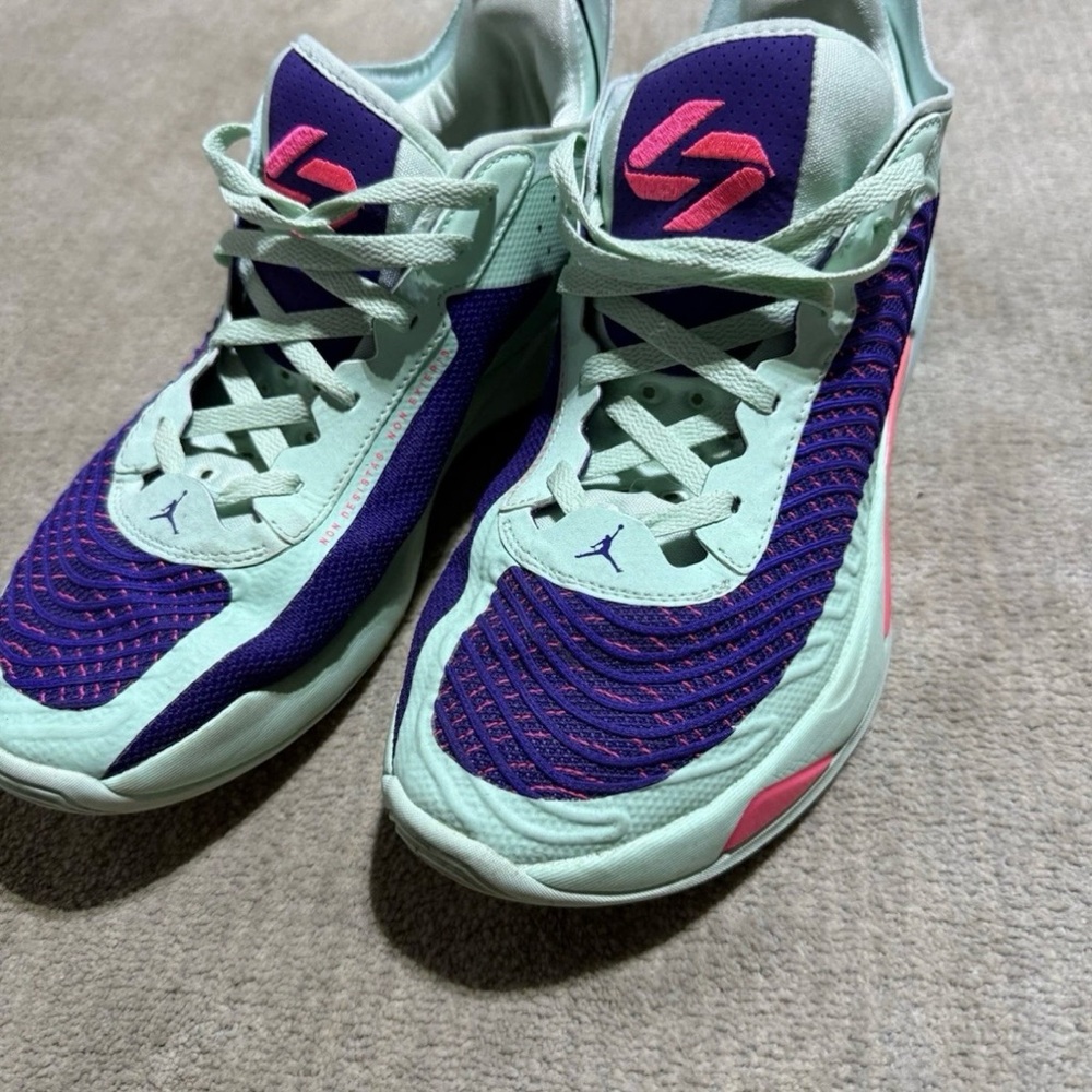Jordan Mint and Purple Sneakers